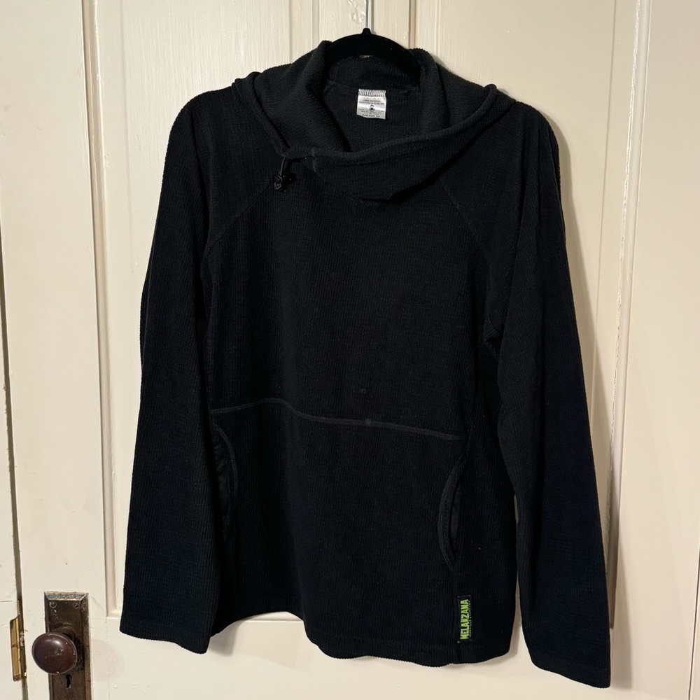 Black Melanzana Micro Grid Fleece Hoodie - Men’s Medium